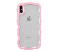 Caseative for iPhone Xs Max Case, Cute Curly Wave Frame Shape Shockproof Soft Compatible with iPhone Case (Pink,iPhone Xs Max)
