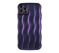 Caseative iPhone 11 Pro Max Case, Water Ripple Pattern, Curly Wave Frame, Soft, Purple, Silicone, Standard Phone Case, Drop Protection