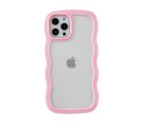 Caseative iPhone 12 Pro Case, Cute Curly Wave Frame Shape Shockproof Soft, Pink