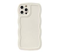 Caseative iPhone 12 Pro Case, Solid Color Curly Wave Frame Soft, Drop-Protection, Dirt-Resistant, Screen Protection (White)
