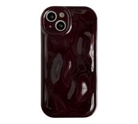 Caseative iPhone 13 Case, Water Ripple Wave Meteorite Bubble Pattern Chrome Plating Soft Case (Wine Red)