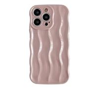 Caseative iPhone 13 Pro Case, Water Ripple Pattern Curly Wave Frame Soft Case (Pink)