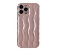 Caseative iPhone 13 Pro Max Case, Water Ripple Pattern Curly Wave Frame Soft, Pink, Compatible with iPhone 13 Pro Max, 12, 11, XS, XR, X, Silicone, Wireless Charging Compatible, Anti-Fingerprint
