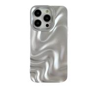 Caseative iPhone 14 Pro Case, Water Ripple Wave Pattern, Dirt/Anti-Fingerprint/Anti-scratch, Light Silver