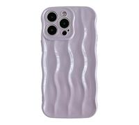 Caseative iPhone 14 Pro Max Case, Water Ripple Pattern Curly Wave Frame Soft Compatible, Drop-Resistant & Multi-Device, Taro Purple