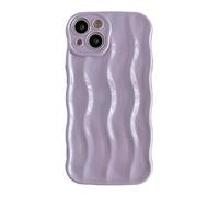 Caseative Water Ripple Pattern Curly Wave Frame Soft Compatible with iPhone Case (Purple, iPhone 13)