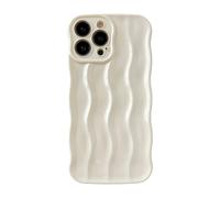 Caseative Water Ripple Pattern Curly Wave Frame Soft Compatible with iPhone Case (White,iPhone 13 Pro Max)