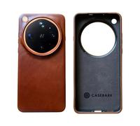 CASEBARK Genuine Leather Case for Oppo Find X9 Ultra Canyon Orange (Glass Back) - Leather Case with Magnetic Ring, Compatible with MagSafe Accessories, Camera Protection, Brown - Not for Tundra Umber