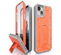 CaseBorne V Compatible with iPhone 14 Plus Case [Not Pro] - Military Grade Full-Body Rugged with Kickstand and Built-in Screen Protector (Orange)