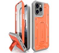 CaseBorne V Compatible with iPhone 14 Pro Max Case - Military Grade Full-Body Rugged with Kickstand and Built-in Screen Protector (Orange)