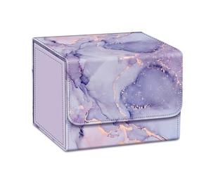 CaseBot Card Deck Box Compatible with MTG/TCG/CCG, Magnetic Game Card Case Large Size Fits Up 180+ Game Cards with PU Divider, Lilac Marble