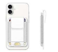 CASEBOT Magnetic Card Holder for iPhone 17/16/15/14/13/12 Series, Fits 6 Cards, Secure RFID Blocking Slim Wallet Credit Card Holder for Women Men, White