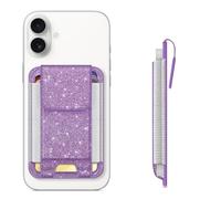 CASEBOT Magnetic Card Holder for iPhone 17/16/15/14/13/12 Series, Fits 6 Cards, Secure RFID Blocking Slim Wallet Credit Card Holder for Women Men, Glitting Purple