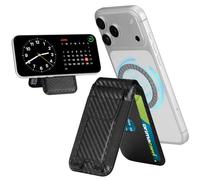 CASEBOT Magnetic Wallet with Stand, RFID Protection 9 Cards & Adjustable Angle for iPhone 17/16/15/14/13/12 Series, carbon black, 10,4 x 6,6 x 1,1 cm, Classic