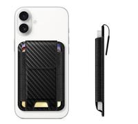CASEBOT Magsafe Wallet Magnetic Card Holder for iPhone 16/15/14/13/12 Series, Fits 6 Cards, Secure RFID Blocking Slim Wallet Credit Card Holder for Men and Women, Carbon fibre black, 3,7 x 2,5 Zoll