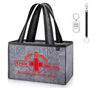 CASEBOT Men's Handbag Beer Felt with 6 Compartments - Beer Carrier Drink Bag with Bottle Opener for 0.33 L/0.5 L Bottles - Funny Birthday Gift for Men, Dad, Friend, First aid, bottle bag