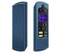 CaseBot Remote Case for Roku Voice, Express HD / 4K+, Ultra LT Enhanced Voice, Express 3930, Premiere+ 3921, Streaming Stick+ Remote, Honey Comb Anti Slip Shockproof Silicone Cover, Cyan Blue