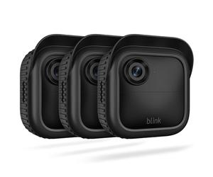 CaseBot Silicone Case for Blink Outdoor 4 (4th Gen) Camera - [3-Pack] Weatherproof Skin Cover with Hat Brim for All-New Blink 4 Smart Security Camera, Black