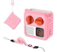 CaseBot Silicone Protective Case for Yoto Mini Player, Kids Mini Audio Device Cover with Wrist Strap and Adjustable Lanyard for 2 3 4 5 6 Age Christmas/Birthdays Gifts (Pink)