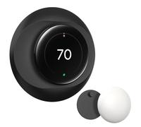 CaseBot Wall Plate Cover Compatible with Google Nest Learning Thermostat (4th Gen), Practical Nest Thermostat Trim Kit, with Temperature Sensor Holder, Easy Installation (Matte Black)