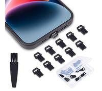 CaseBuy 10PACK iPhone Lightning Anti Dust Plug with Easy-Grip Tab Compatible with iPhone 14, 14 Pro Max, iPhone 13, 13 Pro Max, 12, 11, 11 Pro, X, XS, XR, 8, 7, iPhone Charging Port Plug Dust Cover