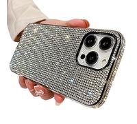 Casechics Compatible with iPhone 16 Case,Rhinestone Romance,White