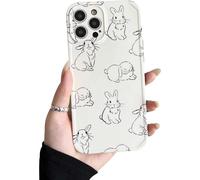 Casechics Compatible with iPhone Case,Cute Lovely Cartoon Rabbit Bunny Soft Shockproof Cover Phone Case (White,iPhone 15 Plus)