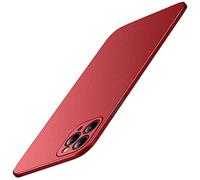 Casechics Compatible with iPhone Case,Luxury Matte Hard PC Slim Fit Ultra Thin Lightweight Camera Lens Protection Soft Shockproof Cover Phone Case (Red, iPhone 12)