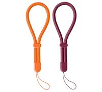 Casecond 2 Pc Phone Wrist Strap Charm Anti-Lost Lanyard Hand Wristlet Finger Grip Strong Durable Adjustable for Women Men Universal for iPhone Camera Keychain USB Flash Drive Wallet ID Tag Orange Red