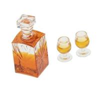 Casecover 1:12 Scale Miniature Whisky Bottles Model Dollhouse Foods Groceries Kitchen Fairy Garden Decorations with Cups Pub Bar Model Toys 1pc