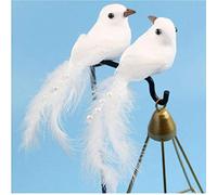 Casecover 2 Pieces Decoration Dove White Artificial Foam Feather Wedding Decoration Bird Toy Wedding Decoration Home Craft Table Decoration