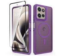 CaseFort for Motorola Moto G Power (2025/2026) Case - Magnetic Translucent Matte with Screen Protector, 10 ft Military Protection, Slim Anti-Fingerprint Finish in Heather Purple