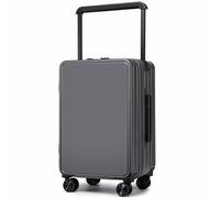 CASEGO Portable Wide Trolley Luggage, Swivel Wheels are Silent and Smooth, The Trolley is Adjustable, and Frosted Texture Design (Dark Gray 20)