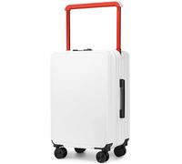 CASEGO Portable Wide Trolley Luggage, Swivel Wheels are Silent and Smooth, The Trolley is Adjustable, and Frosted Texture Design (White 20)