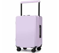 CASEGO Portable Wide Trolley Luggage, Swivel Wheels are Silent and Smooth, The Trolley is Adjustable, and Frosted Texture Design (Purple 26)