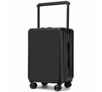 CASEGO Portable Wide Trolley Luggage, Swivel Wheels are Silent and Smooth, The Trolley is Adjustable, and Frosted Texture Design (Black 26)