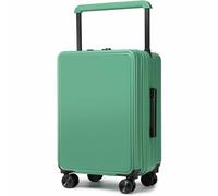 CASEGO Portable Wide Trolley Luggage, Swivel Wheels are Silent and Smooth, The Trolley is Adjustable, and Frosted Texture Design (Green 26)