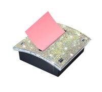 Casehz Rhinestone Self Sticky Note Holder, Pop-Up Sticky Notes Dispenser, 3 x 3 inch, Gold