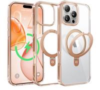 CASEKOO Desert Titanium for iPhone 16 Pro Max Case with Stand, Summer, Fit for MagSafe, 16FT Military Grade Protection, Kickstand for Viewing & Work, Clear Back, Champagne Gold