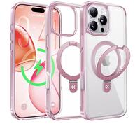 CASEKOO Pearl Pink for iPhone 16 Pro Max Case with Stand, Summer, Fit for MagSafe, 16FT Military Grade Protection, Kickstand for Viewing & Work, Clear Back, Pearl Pink