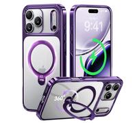 CASEKOO Purple for iPhone 17 Pro Max Case with 360 Integrated Magnetic Stand [Compatible with MagSafe] [16FT Military Protection] Clear Shockproof Phone Case for iPhone 17 Pro Max Cover
