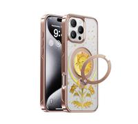 CASEKOO X COCORRINA: Cosmic Love of Sun and Moon 360° Rotatable Magnetic Stand for iPhone 16 Pro Case [Compatible with MagSafe] Occult Power of Tarot Series, Gold Shimmer