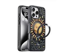 CASEKOO X COCORRINA: HELIOS iPHONE CASE 360°Rotatable Magnetic Stand for iPhone 16 Pro Max Case [Compatible with MagSafe] Occult Power of Tarot Series, Black