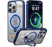 CASEKOO X PETER Moonlight 360° Spin Magnetic Stand for iPhone 15 Pro Case[Compatible with MagSafe Chic Design for iPhone 16 Pro Case, Midnight Moonlight