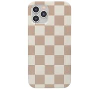 Casely iPhone 12/12 Pro Case | Fit Check | Neutral Checkerboard Checkered | Classic Ultra-Slim Design