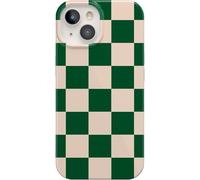 Casely iPhone 14 Case | Fit Check | Green Checkerboard | Classic Ultra Slim Case Design | Compatible with MagSafe