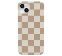 Casely iPhone 15 Plus Case | Fit Check | Neutral Checkerboard Checkered Classic Case | Compatible with MagSafe