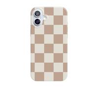 Casely iPhone 16 Case | Fit Check | Beige Checkerboard | Classic Ultra Slim Design | Compatible with MagSafe