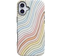 Casely iPhone 16 Case | Ride The Wave | Pastel Rainbow Lined | Bold Protective Design | Compatible with MagSafe