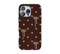 Casely iPhone 16 Pro Case | Teddy Bows | Brown Polka Dot | Compatible with MagSafe | Bold Protective Design